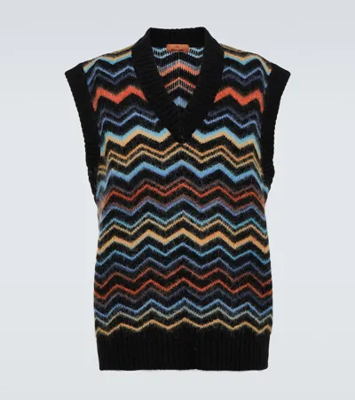 Missoni Zig Zag Sweater Vest In Black