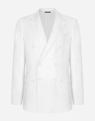 Dolce & Gabbana Double-breasted Suit Jacket In White