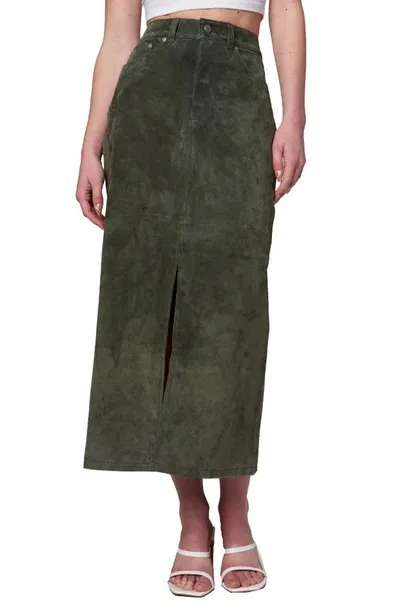 Blanknyc Suede Maxi Skirt In Hunter