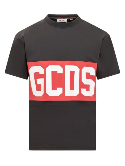 Gcds T-shirt With Logo In Black