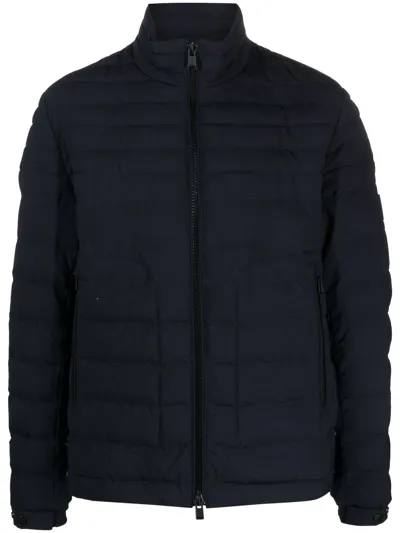 Hugo Boss Padded Zip-fastening Jacket In Blau