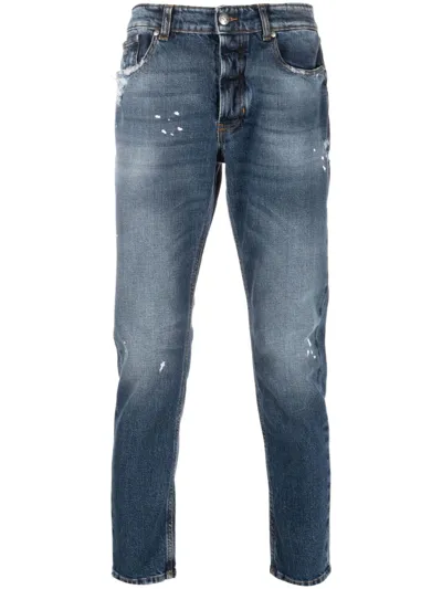 John Richmond Lou Distressed-finish Skinny Jeans In Blue