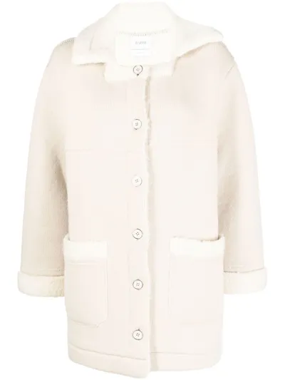 Barrie Cashmere-alpaca Buttoned Coat In Neutrals