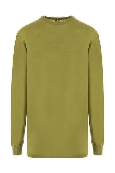 Rick Owens Crewneck Knit Sweater In Green