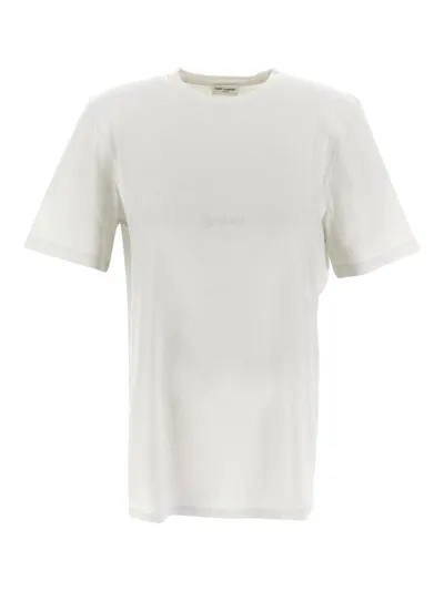 Saint Laurent Oversized Cotton T-shirt In Beige