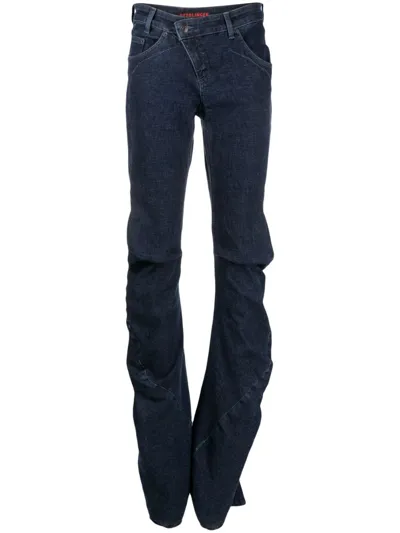 Ottolinger Denim Drape Pant In Blue