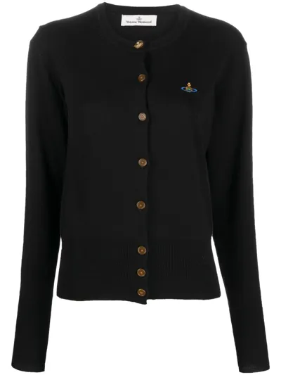 Vivienne Westwood Bea Orb-embroidered Cardigan In Black