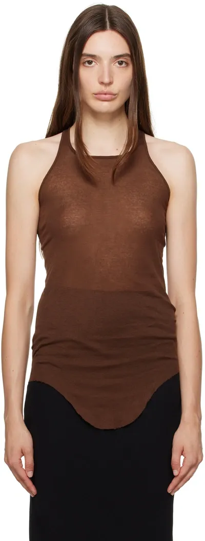 Rick Owens Brown Basic Tank Top In 04 Brown