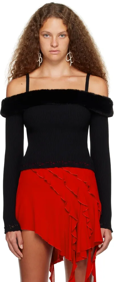 Blumarine Shiffer Sweater In N0990 Nero