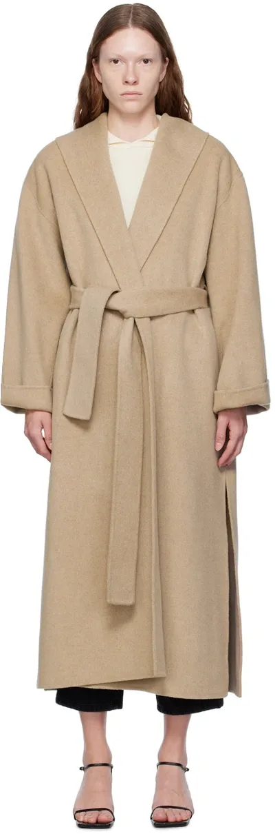 By Malene Birger Beige Trullem Coat In M32 Grey Brown