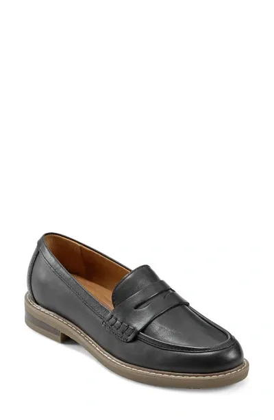 Earth Javas Penny Loafer In Dark Brown Leather