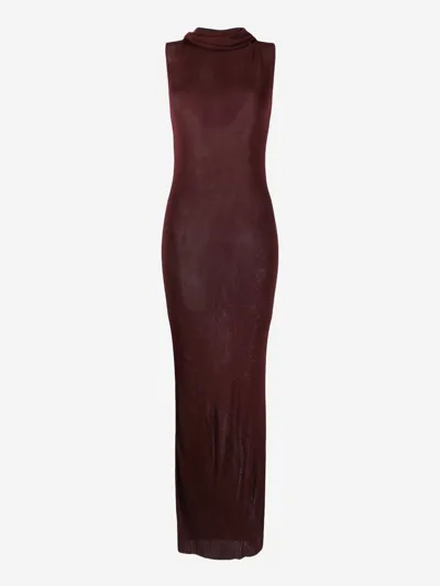 Saint Laurent Dress In Burgundy