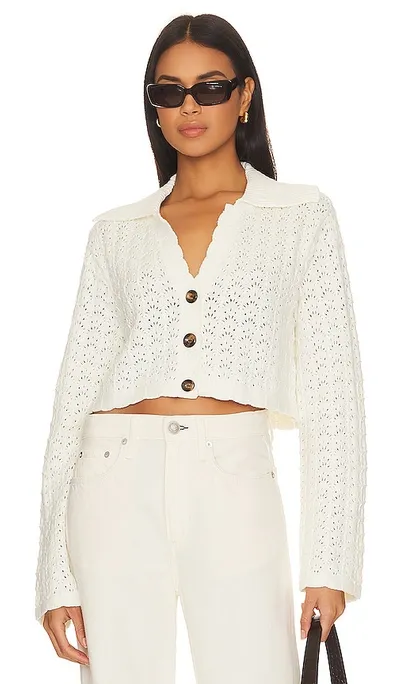 Tularosa Audri Crochet Cardigan In Ivory