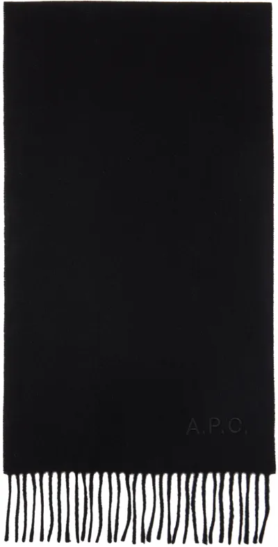 Apc Black Alix Embroidered Scarf