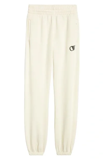 Off-white White Cotton Jogging Trousers In Multicolor