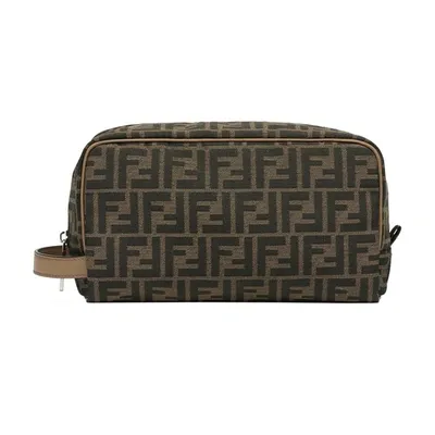 Fendi Ff Toiletry Case In Brown