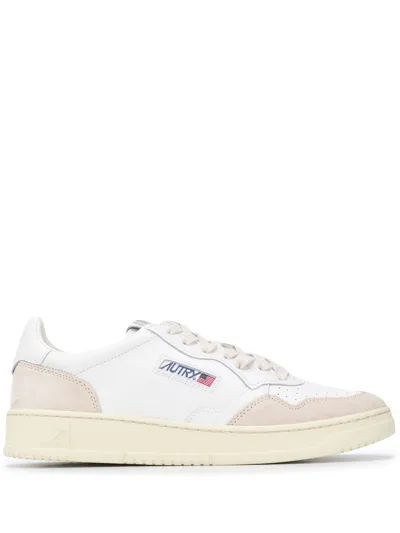 Autry Logo Low Sneakers In Leat/suede White