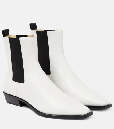 Simkhai Lennon Leather Chelsea Boots In White