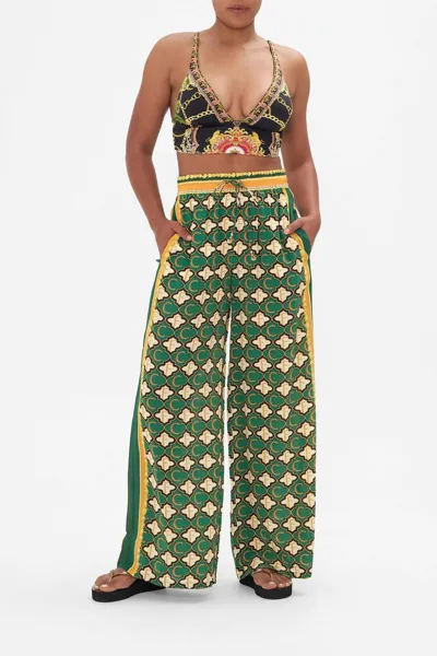 Camilla Jealousy And Jewels Printed Silk Palazzo Trousers In Green