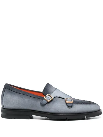 Santoni Dong Gradient-effect Monk Shoes In Blue