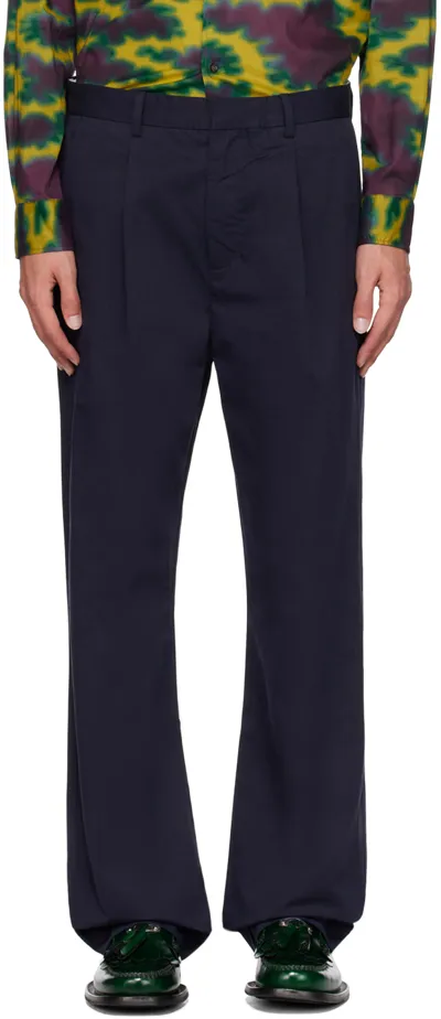 Double Rainbouu Navy Slouch Trousers