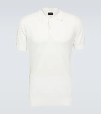 Tom Ford Cotton And Silk Polo Shirt In White