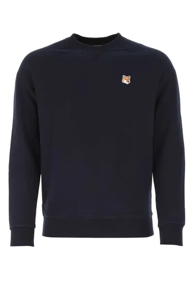 Maison Kitsuné Fox Head Patch Classic Sweatshirt In Navy