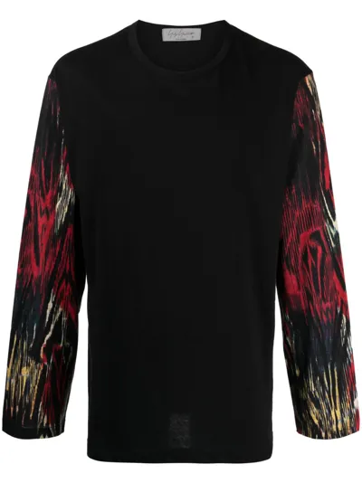 Yohji Yamamoto Long-sleeve Cotton T-shirt In Black