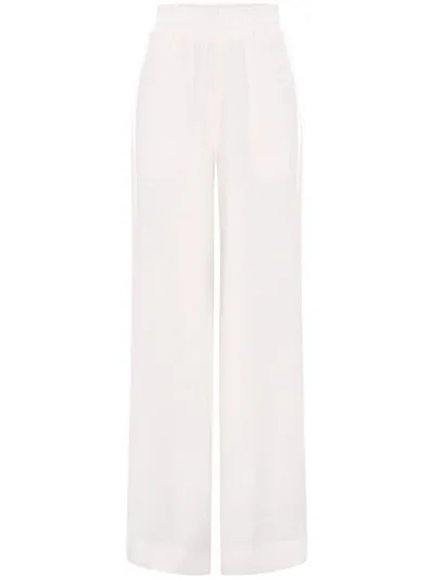 Nicholas Serrine Ruched Wide-leg Trousers In White