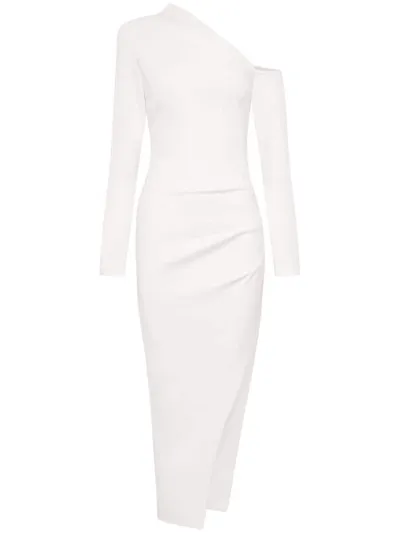 Nicholas Shiloh One-shoulder Midi Dress In Milk