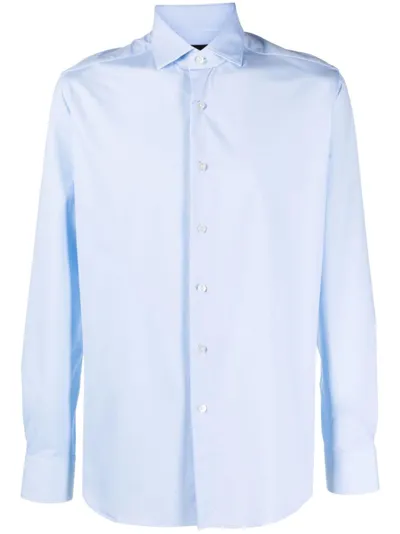 Xacus Button-down Long-sleeve Shirt In Blue