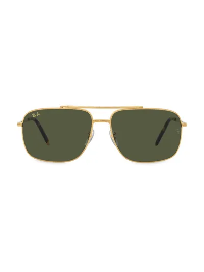 Ray Ban Sunglasses Unisex Rb3796 - Gold Frame Green Lenses 62-15 In Yellow