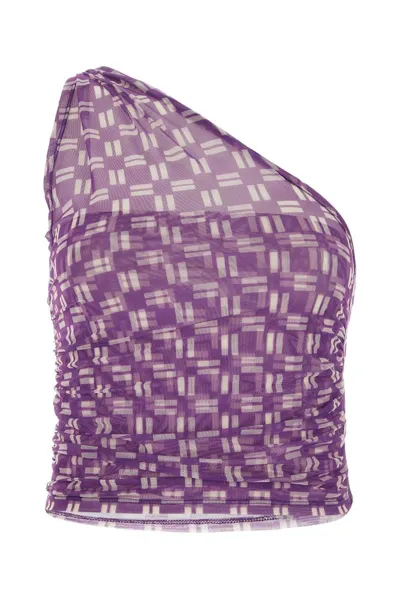 Gimaguas Purple Disco One Shoulder Top