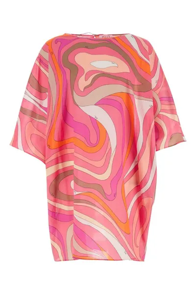 Pucci Abstract-print Cotton Kaftan In Pink