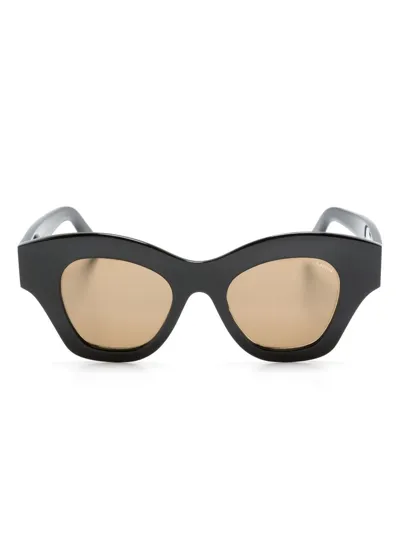 Lapima Tessa Oval-frame Sunglasses In Black