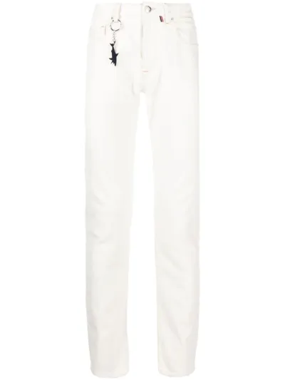 Paul & Shark Logo-charm Slim-cut Jeans In Neutrals