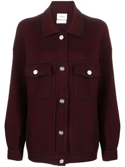 Barrie Cashmere-cotton Cropped Jacket In Red