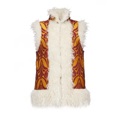 La Doublej Sleeveless Folk Jacket In Papyrus Gold