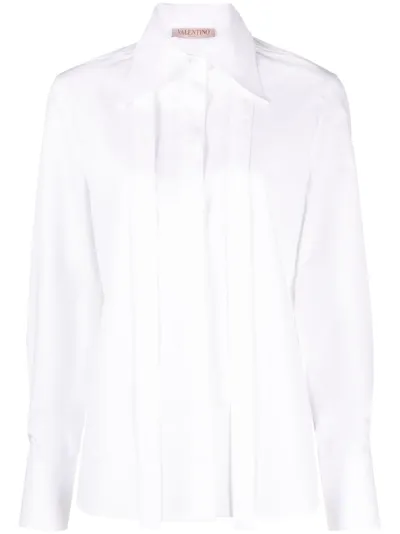 Valentino Cotton Poplin Shirt In White