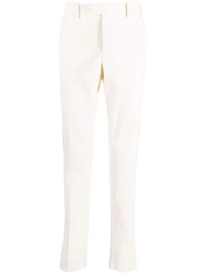 Luigi Bianchi Mantova Slim-cut Cotton Trousers In Neutrals