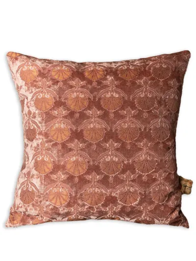 The House Of Lyria Cymbalara Patterned-jacquard Cushion In Pink