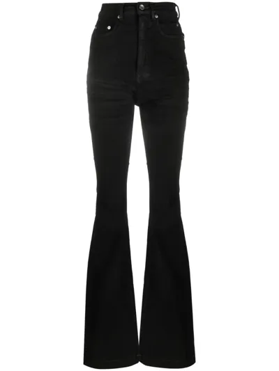 Rick Owens Drkshdw Flared High-waist Jeans In Black