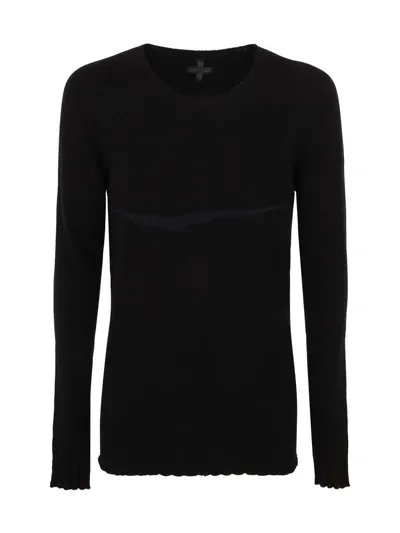 Md75 Wool Cashmere Pullover With Inlay Detail In Black