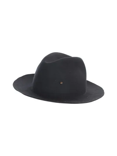 Superduper Drop Crown Raw Brim Nat Stone Stitch Detail Accessories In Black