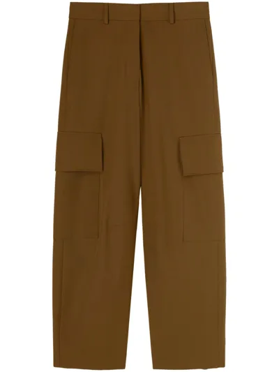 Palm Angels Tapered Cargo Trousers In Brown