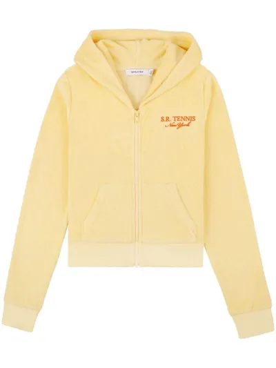 Sporty And Rich Tennis Terrycloth-effect Hoodie In Multi