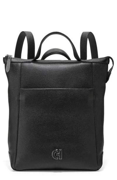 Cole Haan Small Grand Ambition Leather Convertible Luxe Backpack In Black