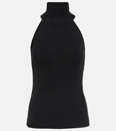 Lisa Yang Turtleneck Cashmere Tank Top In Black