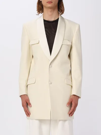 Maison Margiela Single Breasted Blazer In White