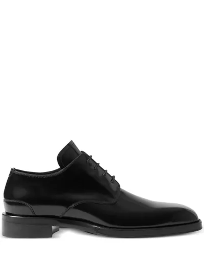 Burberry Patent-leather Derby Shoes In Black